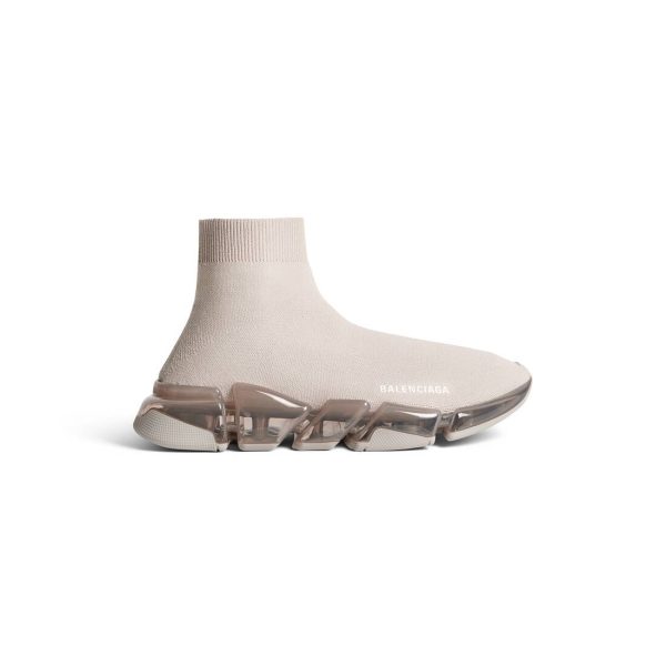Mens Speed 2.0 Full Clear Sole Recycled Knit Sneaker  in Light Beige