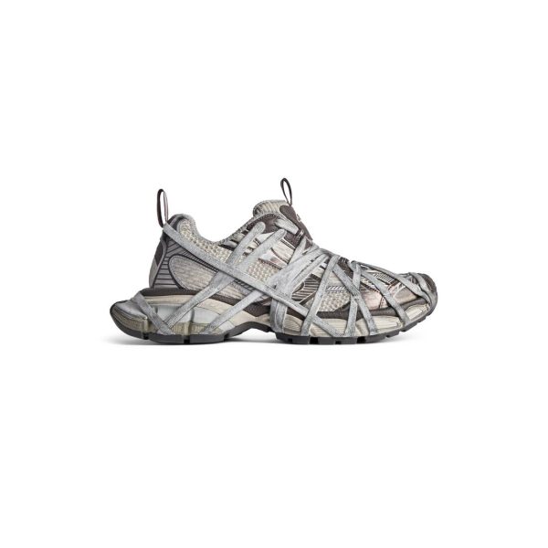 Mens 3xl Extreme Lace Sneaker  in Brown/grey/beige