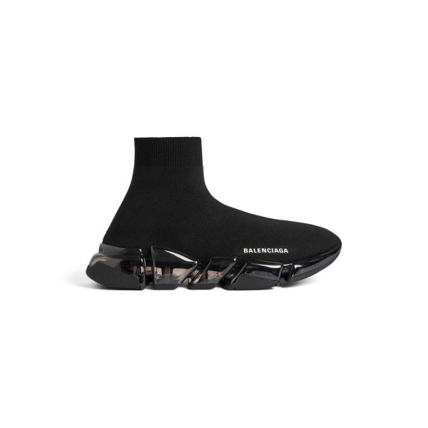 Mens Speed 2.0 Full Clear Sole Recycled Knit Sneaker  in Black
