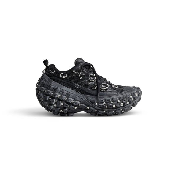 Womens Bouncer Screw Sneaker With Piercings  in Black