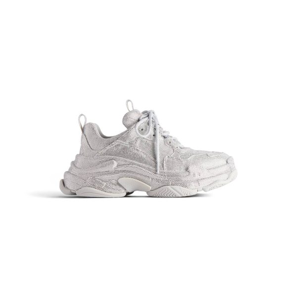 Womens Triple S Sneaker With Rhinestones  in Light Grey