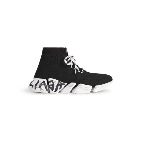 Mens Speed 2.0 Lace-up Graffiti Recycled Knit Sneaker  in Black