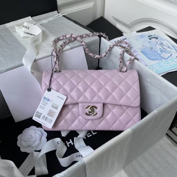 Chanel Small Classic Handbag Silver Hardware
