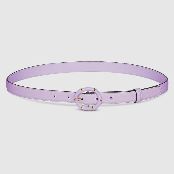 Thin belt with round bamboo buckle