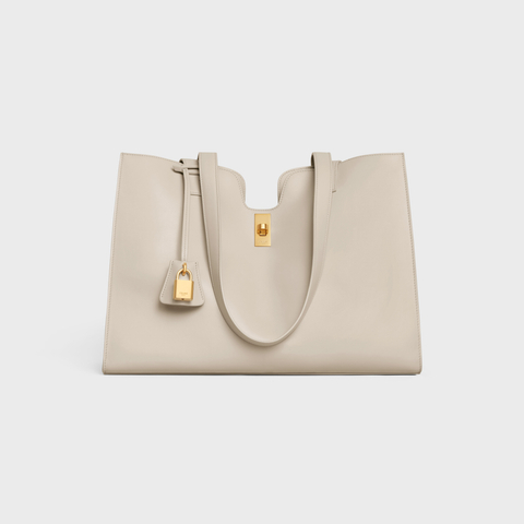 CABAS 16 IN SMOOTH CALFSKIN LIGHT STONE