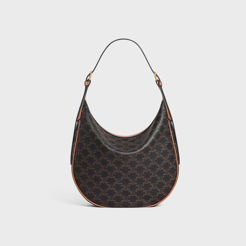 MEDIUM HELO?SE BAG CUIR TRIOMPHE IN TRIOMPHE CANVAS AND CALFSKIN TAN