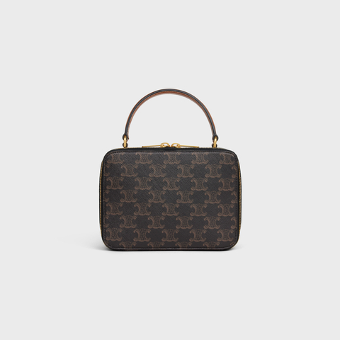 VANITY BOX IN TRIOMPHE CANVAS AND CALFSKIN TAN