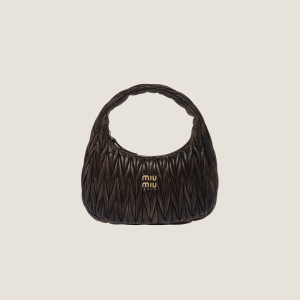 Large wander matelassé nappa leather hobo bag