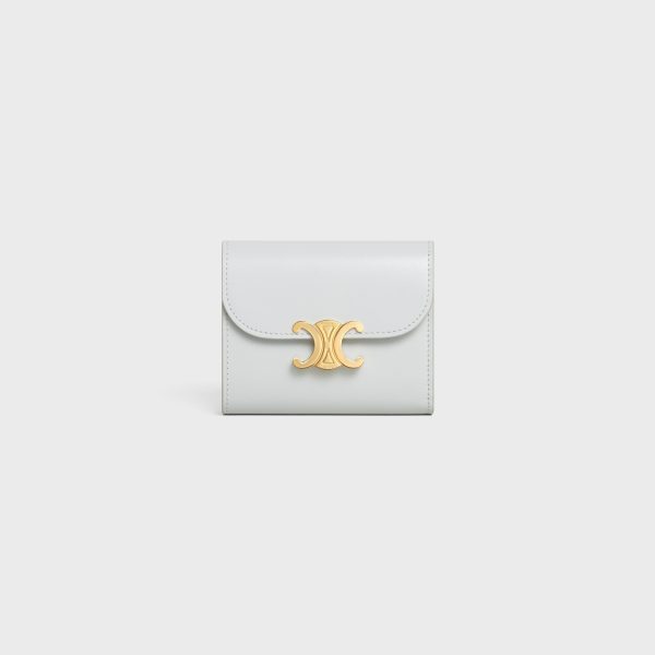 SMALL FLAP WALLER TRIOMPHE IN SHINY CALFSKIN MOON