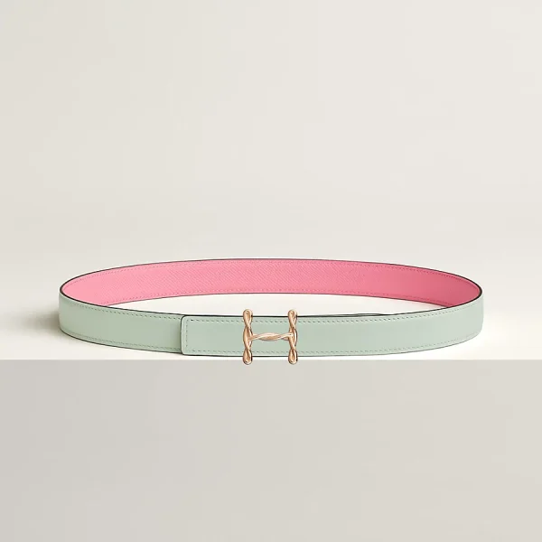 H Torsade belt buckle & Reversible leather strap 24 mm