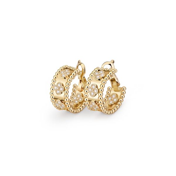 Perlée clovers hoop earrings