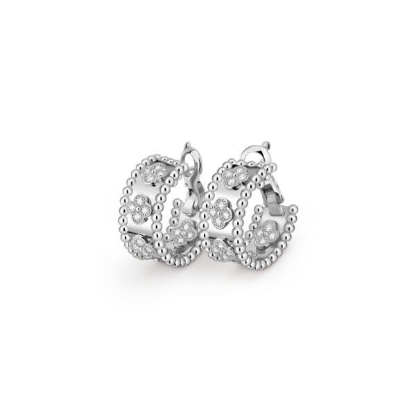 Perlée clovers hoop earrings