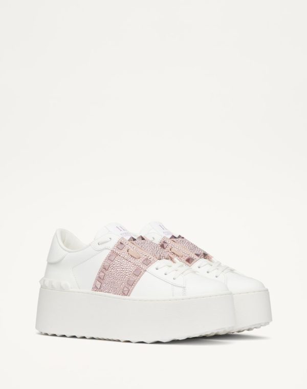 FLATFORM ROCKSTUD UNTITLED SNEAKER IN CALFSKIN WITH MICRO STUDS