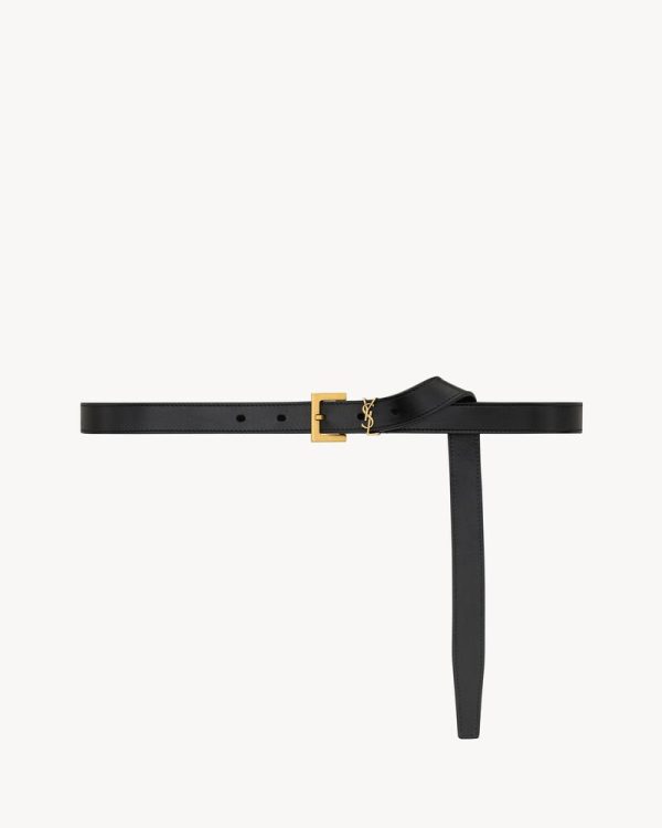cassandre thin belt in vegetable-tanned leather