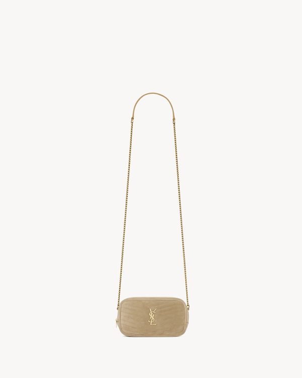 YSL Mini Lou In Quilted Suede