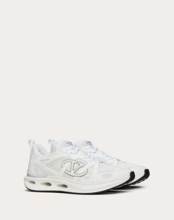 VLOGO EASYJOG CALFSKIN AND FABRIC SNEAKER
