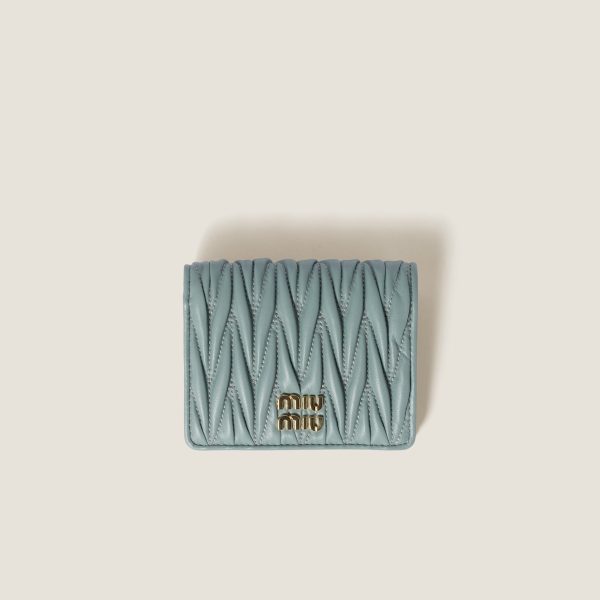 Small matelassé nappa leather wallet
