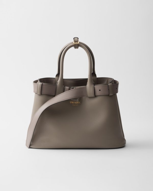 Prada Buckle Small Leather Handbag With Belt