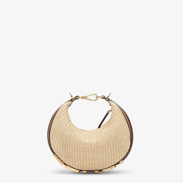 Fendigraphy Mini Beige Cotton Fibre Mini Bag